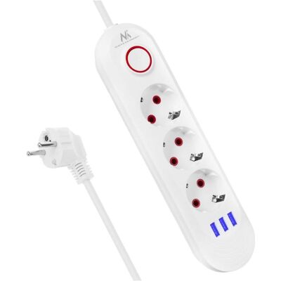 Maclean, Steckdosenleiste, Steckdosenleiste (3x, CEE 7/7, USB-A, 1.50 m) Maclean, Steckdosenleiste, Steckdosenleiste (3x, CEE 7/7, USB-A, 1.50 m)