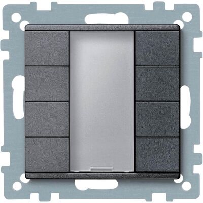 Merten Taster 4fach plus, anthrazit, System M 627814, Schalter + Taster, Grau Merten Taster 4fach plus, anthrazit, System M 627814, Schalter + Taster, Grau