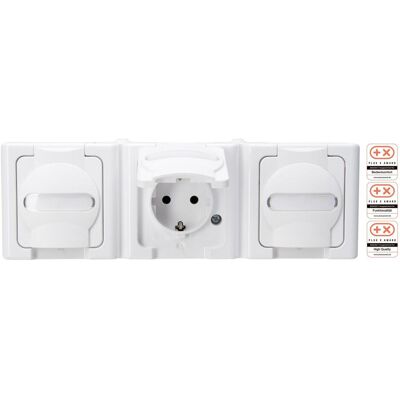 Kopp, Steckdose, Steckdose 3-fach waagrecht weiss Kopp, Steckdose, Steckdose 3-fach waagrecht weiss