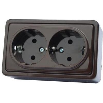 Vila, Steckdose, SOCKET RP16-021 GR 2P OVER PLAST ANT SL+ Vila, Steckdose, SOCKET RP16-021 GR 2P OVER PLAST ANT SL+