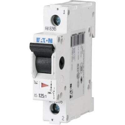 Eaton Hauptschalter - 16A, 1-polig, Schwarz, IP40 Eaton Hauptschalter - 16A, 1-polig, Schwarz, IP40