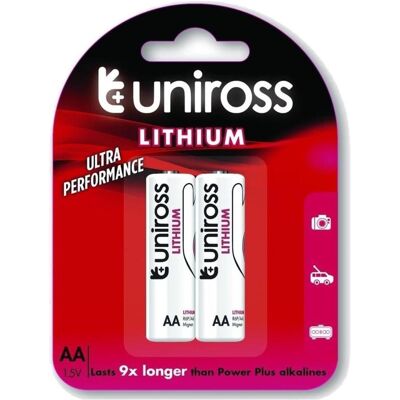 Uniross Lithium Ultra AA/FR6 1.5V - BL2 (2 Stk., AA, 3000 mAh), Batterien + Akkus Uniross Lithium Ultra AA/FR6 1.5V - BL2 (2 Stk., AA, 3000 mAh), Batterien + Akkus