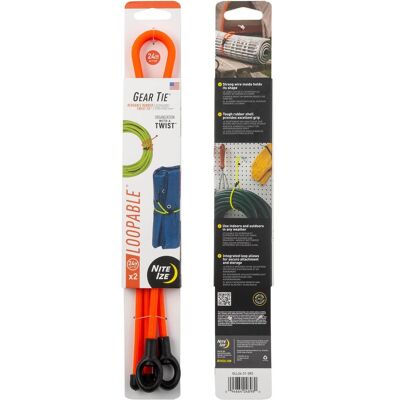 Nite Ize, Kabelbinder, NiteIze Gear Tie Loopable 24 2er-Pack Orange (Klettkabelbinder, 609.60 mm, 2 Stk.) Nite Ize, Kabelbinder, NiteIze Gear Tie Loopable 24 2er-Pack Orange (Klettkabelbinder, 609.60 mm, 2 Stk.)