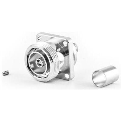 Varia 7/16-Buchse, 4-Loch Panel für HDF/LLC400 Kabel, Crimp Version, Elektronikkabel + Stecker Varia 7/16-Buchse, 4-Loch Panel für HDF/LLC400 Kabel, Crimp Version, Elektronikkabel + Stecker