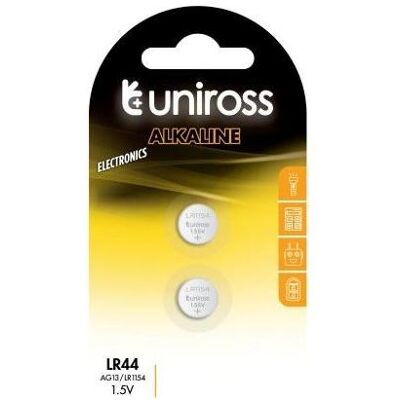 Uniross Batteri LR44 / AG13 2 pak (2 Stk., LR44, 160 mAh), Batterien + Akkus Uniross Batteri LR44 / AG13 2 pak (2 Stk., LR44, 160 mAh), Batterien + Akkus