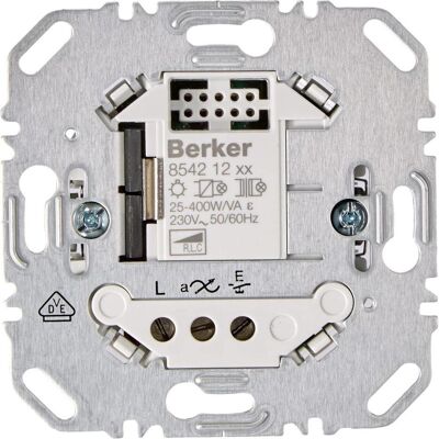 Berker Universal Tastdimmer 85421200 1 Kanal (auch für LED 5-70 Watt), Schalter + Taster, Silber Berker Universal Tastdimmer 85421200 1 Kanal (auch für LED 5-70 Watt), Schalter + Taster, Silber
