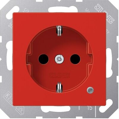 Jung A1520BFKORT Rote Schuko-Steckdose - Elektrische Steckdose Jung A1520BFKORT Rote Schuko-Steckdose - Elektrische Steckdose