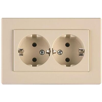 Vila, Steckdose, Socket Double Earthed Beige Xp Vila, Steckdose, Socket Double Earthed Beige Xp