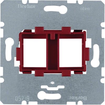 Berker, Zubehör Schalterprogramm, Hager – Mechanismus Platte Halterung mit Eingang rote 2 Elemente Berker, Zubehör Schalterprogramm, Hager – Mechanismus Platte Halterung mit Eingang rote 2 Elemente