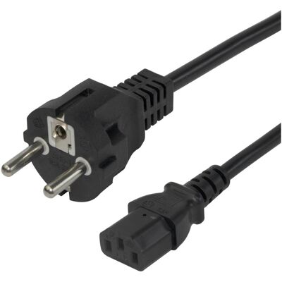Deltaco Power cable CEE 7/7 - C13, 1.5m - Black (1.50 m), Stromkabel, Schwarz Deltaco Power cable CEE 7/7 - C13, 1.5m - Black (1.50 m), Stromkabel, Schwarz