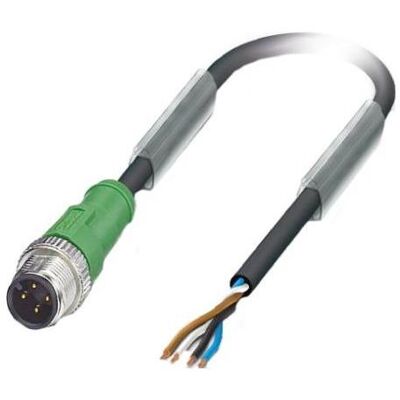 Phoenix Contact SAC-4P-M12MS/ 3,0-PUR, Elektronikkabel + Stecker, Schwarz Phoenix Contact SAC-4P-M12MS/ 3,0-PUR, Elektronikkabel + Stecker, Schwarz