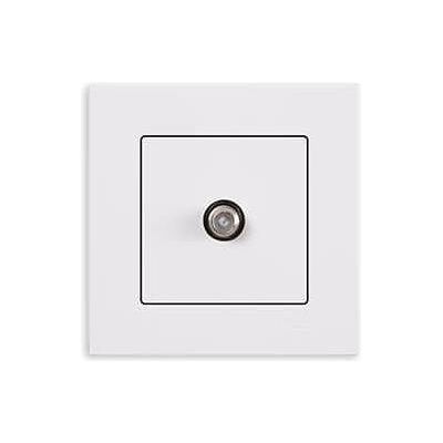 Gunsan Eqona Sat TV Steckdose mit F Stecker Unterputz Weiss, Schalter + Taster, Weiss Gunsan Eqona Sat TV Steckdose mit F Stecker Unterputz Weiss, Schalter + Taster, Weiss