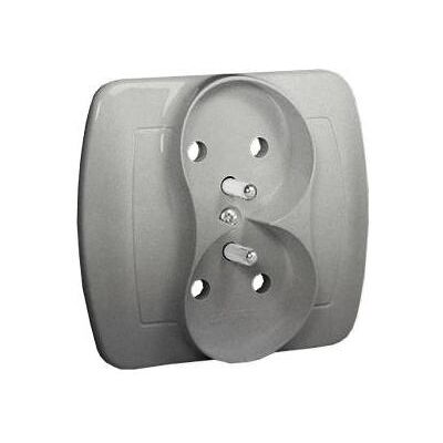 Kontakt, Steckdose, Simon Simon Akord Doppelsteckdose mit Erdung 16A Aluminium (AGZ2 Kontakt, Steckdose, Simon Simon Akord Doppelsteckdose mit Erdung 16A Aluminium (AGZ2
