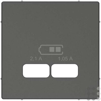 Merten, Zubehör Schalterprogramm, Zentralplatte USB-Ladestationeins. anthrazit Merten, Zubehör Schalterprogramm, Zentralplatte USB-Ladestationeins. anthrazit