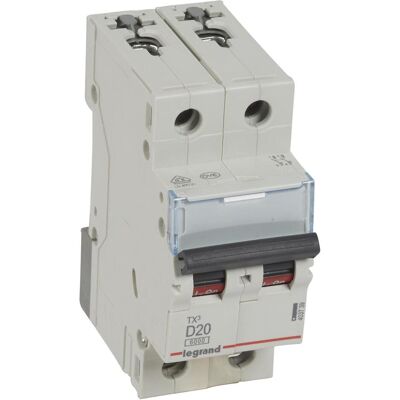 Legrand, Schutzschalter, 403739 TX3 LS-403739Schalter D 20A 2-polig 6kA 400VAC 2TE Legrand, Schutzschalter, 403739 TX3 LS-403739Schalter D 20A 2-polig 6kA 400VAC 2TE