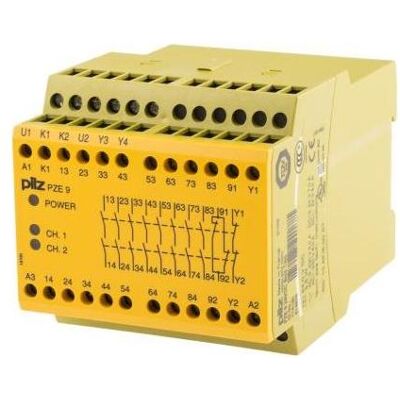 Pilz PZE 9 Sicherheitsrelais - 2-Kanal, 24V DC, ISO 13849-1 Kat 4 Pilz PZE 9 Sicherheitsrelais - 2-Kanal, 24V DC, ISO 13849-1 Kat 4