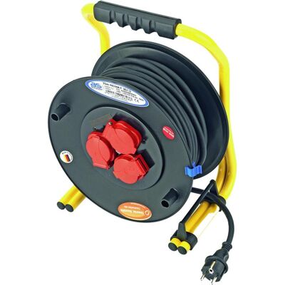 Cimco, Kabelrolle, Kabeltrommel 40 m mit 3 Profi-Schutzkontakt-Steckdosen 230 V 16A (40 m, 1.50 mm²) Cimco, Kabelrolle, Kabeltrommel 40 m mit 3 Profi-Schutzkontakt-Steckdosen 230 V 16A (40 m, 1.50 mm²)