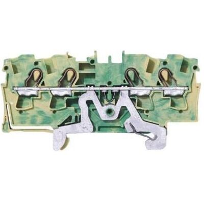 Wago DIN-Schienenklemme 4 x 4 mm2 grün/gelb, Elektronikzubehör + Gehäuse, Grün, Gelb Wago DIN-Schienenklemme 4 x 4 mm2 grün/gelb, Elektronikzubehör + Gehäuse, Grün, Gelb