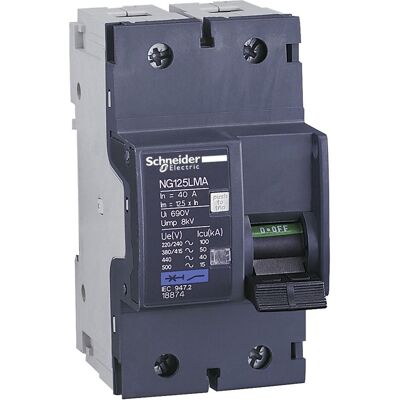 Schneider Electric, Schutzschalter, Leistungsschalter NG125LMA, 2P, 80A, MA 18876 Schneider Electric, Schutzschalter, Leistungsschalter NG125LMA, 2P, 80A, MA 18876