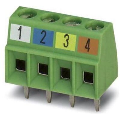 Phoenix Contact Printklemme, SMD, 3.5mm Raster, Gerade, 4 Pole, Elektronikkabel + Stecker, Grün Phoenix Contact Printklemme, SMD, 3.5mm Raster, Gerade, 4 Pole, Elektronikkabel + Stecker, Grün