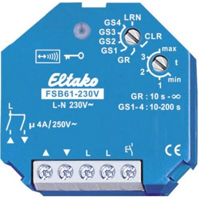 Eltako, Aktor, Funkaktor ohne N-Anschluss für Beschattungselemente und Rollladen 230V. 1+1 S n. potenzialfrei (Rolladenaktor) Eltako, Aktor, Funkaktor ohne N-Anschluss für Beschattungselemente und Rollladen 230V. 1+1 S n. potenzialfrei (Rolladenaktor)