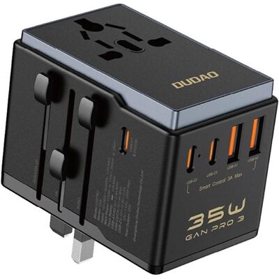 Dudao, Reiseadapter, A35 Universal Travel Adapter Black Dudao, Reiseadapter, A35 Universal Travel Adapter Black