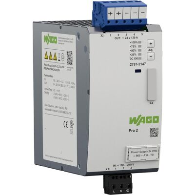 Wago, Systemstromversorgung, Pro 2 Hutschienen-Netzteil DIN-Rail 20 A 480 W Wago, Systemstromversorgung, Pro 2 Hutschienen-Netzteil DIN-Rail 20 A 480 W
