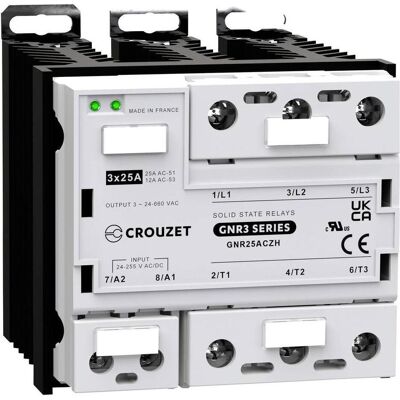 Crouzet GNR25ACZH Halvledar-relä - 25A - 660V/AC - Nollgenomgång Crouzet GNR25ACZH Halvledar-relä - 25A - 660V/AC - Nollgenomgång