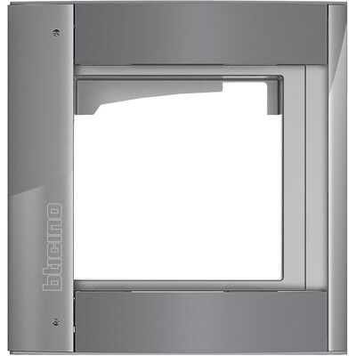 Bticino, Zubehör Gebäudesicherheit, Abdeckrahmen + Modulträger 1 Modul, Türstation SFERA Aluminium Bticino, Zubehör Gebäudesicherheit, Abdeckrahmen + Modulträger 1 Modul, Türstation SFERA Aluminium