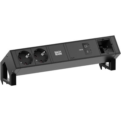 Bachmann, Steckdosenleiste, DESK2 2xCEE7/3 1xUSB C/C 100W 1xCM 0,2m RAL9005 (2x, CEE 7/3) Bachmann, Steckdosenleiste, DESK2 2xCEE7/3 1xUSB C/C 100W 1xCM 0,2m RAL9005 (2x, CEE 7/3)