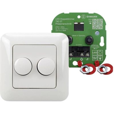 Ehmann, Lichtschalter + Storenschalter, 4260c0701 Dimmer da incasso Adatto per lampadina Lampadina LED ad Ehmann, Lichtschalter + Storenschalter, 4260c0701 Dimmer da incasso Adatto per lampadina Lampadina LED ad