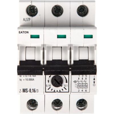 Eaton, Schutzschalter, Variklinis jungiklis 3P 0,06 kW 0,1-0,16A Z-MS-0,16/3 (248402) Eaton, Schutzschalter, Variklinis jungiklis 3P 0,06 kW 0,1-0,16A Z-MS-0,16/3 (248402)