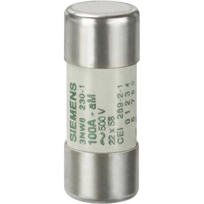 Siemens Sicherung, Keramiksicherung T 100A 500V AC 22x58mm 3NW8230-1 (100 A) Siemens Sicherung, Keramiksicherung T 100A 500V AC 22x58mm 3NW8230-1 (100 A)