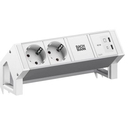 Bachmann, Steckdosenleiste, DESK2 ALU WHITE 2xCEE7/3 (2x, CEE 7/3) Bachmann, Steckdosenleiste, DESK2 ALU WHITE 2xCEE7/3 (2x, CEE 7/3)