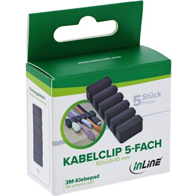 InLine, Kabelhalter, 5er Pack Kabelclip, 5-fach, selbstklebend, schwarz InLine, Kabelhalter, 5er Pack Kabelclip, 5-fach, selbstklebend, schwarz