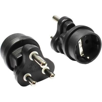 Varia, Stromadapter, 1500-ADSA1 - Stromadapter, Südafrika 3 pin Stecker auf Schutzkontakt-Buchse (Typ F, AS 3112) Varia, Stromadapter, 1500-ADSA1 - Stromadapter, Südafrika 3 pin Stecker auf Schutzkontakt-Buchse (Typ F, AS 3112)
