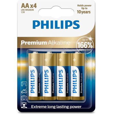 Philips Premium Alkaline LR6M4B/10 household battery Single-use battery AA (4 Stk., AA), Batterien + Akkus Philips Premium Alkaline LR6M4B/10 household battery Single-use battery AA (4 Stk., AA), Batterien + Akkus