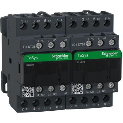 Schneider Wendeschützkombination, 4p, 25A/AC1, Spule 110V 50/60Hz LC2DT25F7, Relais Schneider Wendeschützkombination, 4p, 25A/AC1, Spule 110V 50/60Hz LC2DT25F7, Relais