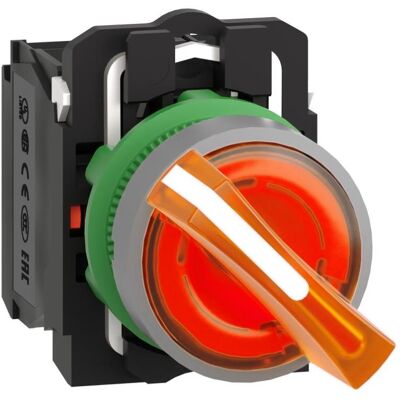 Schneider Electric Schneider Leuchtwahl- XB5AK125B5C0schalter komplett 2-Positionen, Schalter + Taster, Orange, Schwarz, Grau Schneider Electric Schneider Leuchtwahl- XB5AK125B5C0schalter komplett 2-Positionen, Schalter + Taster, Orange, Schwarz, Grau