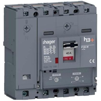 Hager HMS041DC - 40A 4-poliger Leistungsschalter - IP40 Hager HMS041DC - 40A 4-poliger Leistungsschalter - IP40