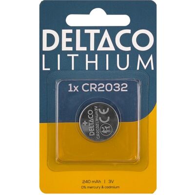 Deltaco CR2032 Lithium 1-pack (1 Stk., CR2032, 240 mAh), Batterien + Akkus Deltaco CR2032 Lithium 1-pack (1 Stk., CR2032, 240 mAh), Batterien + Akkus