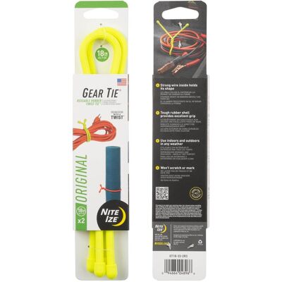 Nite Ize, Kabelbinder, GearTie 18"/neongelb (Kunststoffkabelbinder, 450 mm, 2 Stk.) Nite Ize, Kabelbinder, GearTie 18"/neongelb (Kunststoffkabelbinder, 450 mm, 2 Stk.)