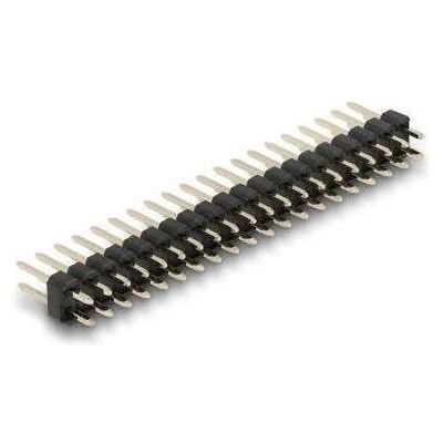 Delock Stiftleiste 20 Pin, Rastermass 2,54 mm, 2-reihig, gerade, 5 Stück, Elektronikkabel + Stecker, Schwarz Delock Stiftleiste 20 Pin, Rastermass 2,54 mm, 2-reihig, gerade, 5 Stück, Elektronikkabel + Stecker, Schwarz
