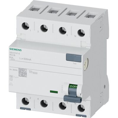 Siemens Schutzschalter, FI Typ 80A Npol. 500mA 400V Siemens Schutzschalter, FI Typ 80A Npol. 500mA 400V