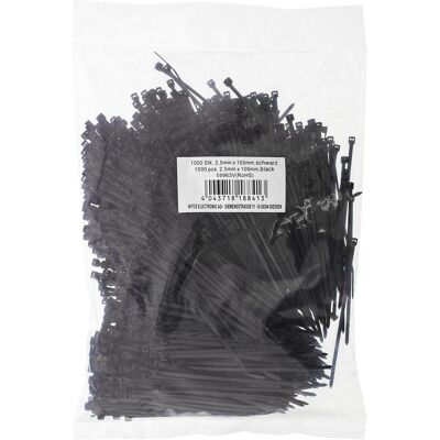 InLine, Kabelbinder, Kabelbinder, Länge 100mm, Breite 2,5mm, schwarz, 1000 Stück, bulk (Kunststoffkabelbinder, 1000 Stk.) InLine, Kabelbinder, Kabelbinder, Länge 100mm, Breite 2,5mm, schwarz, 1000 Stück, bulk (Kunststoffkabelbinder, 1000 Stk.)