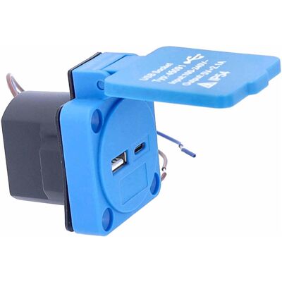 As - Schwabe, Steckdose, AS Schwabe 45091 USB-Ladesteckdose mit USB-C, mit USB-Ladeausgang Blau As - Schwabe, Steckdose, AS Schwabe 45091 USB-Ladesteckdose mit USB-C, mit USB-Ladeausgang Blau