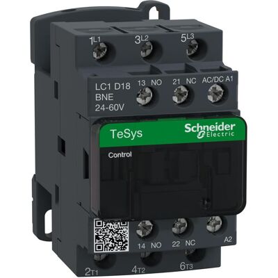 Schneider Electric Contactor 18A 3P AC3 24-60VACDC coil, Relais Schneider Electric Contactor 18A 3P AC3 24-60VACDC coil, Relais
