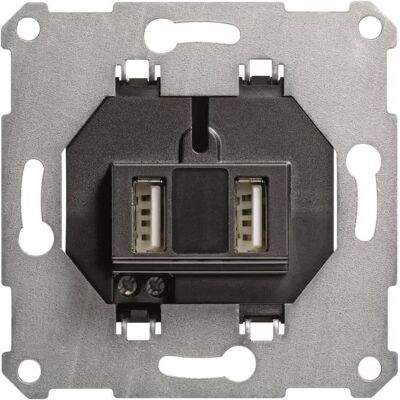 Gira Metall USB-Steckdose - 2 Anschlüsse - 100-240V - Schwarz Gira Metall USB-Steckdose - 2 Anschlüsse - 100-240V - Schwarz