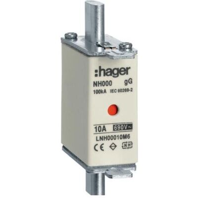 Hager, Sicherung, LNH00010M6 (10 A) Hager, Sicherung, LNH00010M6 (10 A)
