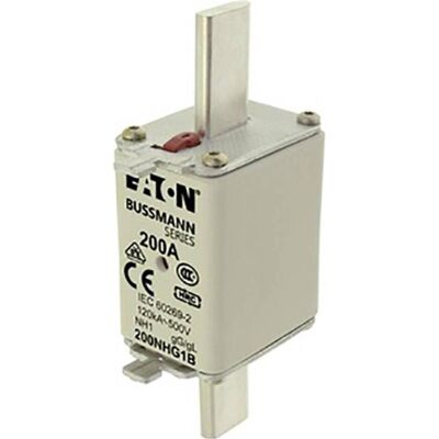 Eaton, Sicherung, 200NHG1B NH-Sicherung mit mechanischer Sicherungsanzeige Sicherungsgrösse = 1 200A 500V 3St. (200 A) Eaton, Sicherung, 200NHG1B NH-Sicherung mit mechanischer Sicherungsanzeige Sicherungsgrösse = 1 200A 500V 3St. (200 A)
